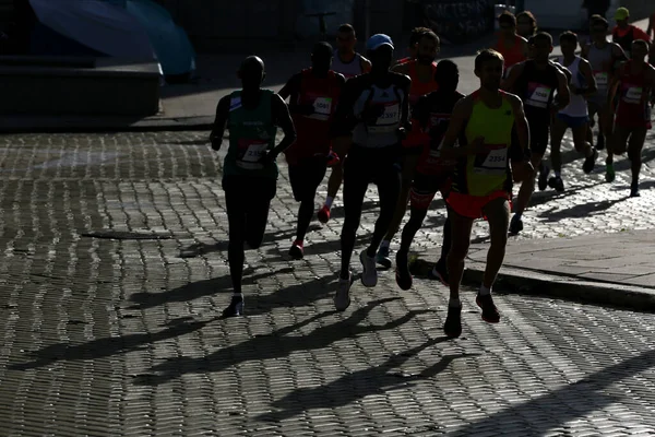Sofia Bulgária Outubro 2020 Participantes Correm Durante Início Maratona Sófia — Fotografia de Stock
