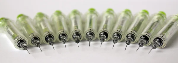 Eleven injections arranged — Stock Photo, Image