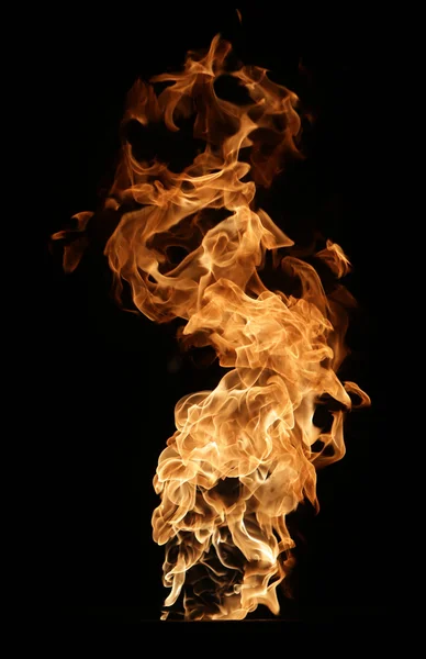 Fire isolated on black — Stock Photo, Image