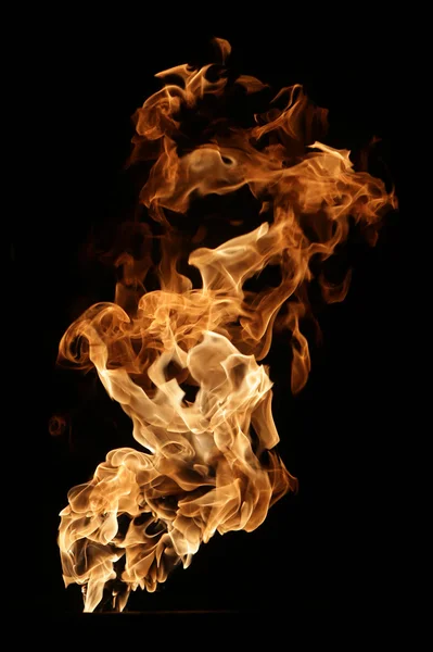 Fire isolated on black — Stock Photo, Image