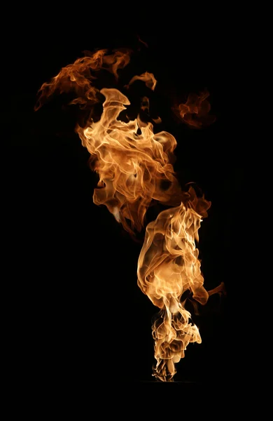 Fire isolated on black — Stock Photo, Image