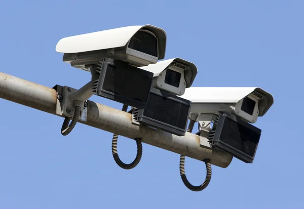 Biztonsági térfigyelő kamerák elszigetelt — Stock Fotó