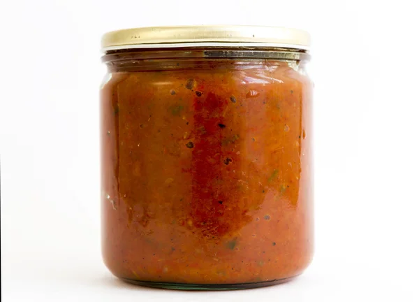 Chutney red peppers jar — Stock Photo, Image
