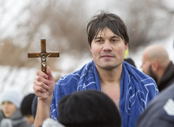 Epiphany day wooden cross — Stock Photo, Image