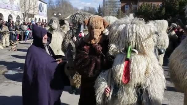 Фестиваль костюмів маски Surva — стокове відео