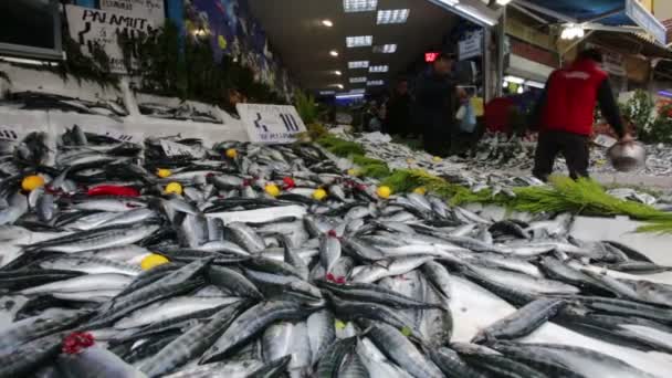 Pescado calle del mercado turco — Vídeos de Stock