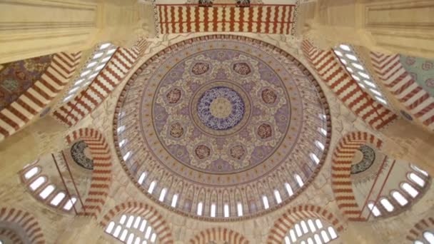 Wnętrze kopuły Selimiye Mosque — Wideo stockowe