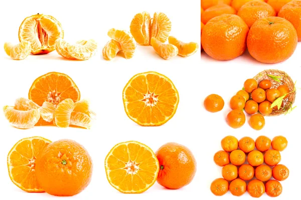 Colagem de fotos de tangerinas — Fotografia de Stock