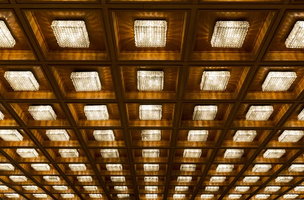 Many old vintage lamps wooden ceiling — Stock Photo, Image