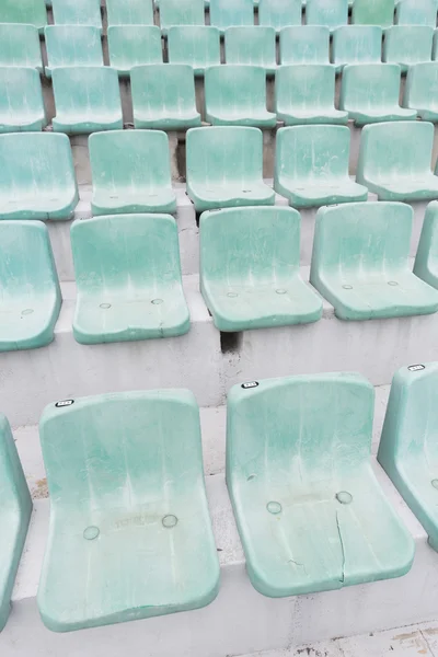 Old green stadium seats — Stockfoto