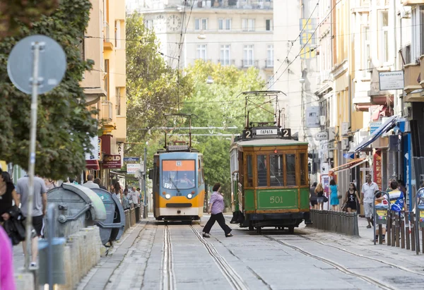 Retro kabelbaan tram — Stockfoto