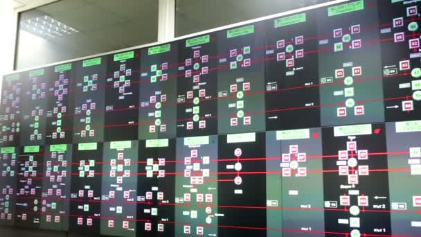 Subway control room pan — Stock Video