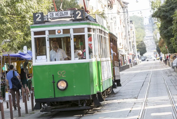 Retro kabelbaan tram — Stockfoto