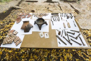 Archaeological excavations Human bones clipart