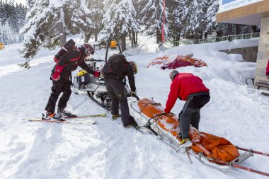 Mountain rescue service clipart