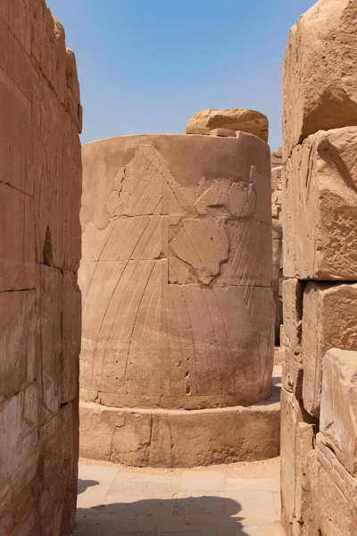 Destroyed columns and walls of Karnak Temple, Luxor, Egypt