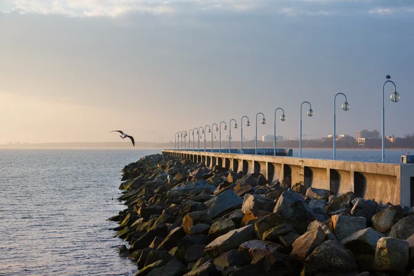 Lanterns along the sea — Stock Photo, Image
