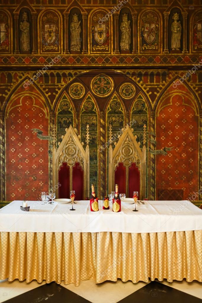 Wedding Interior In Medieval Style Stock Editorial Photo