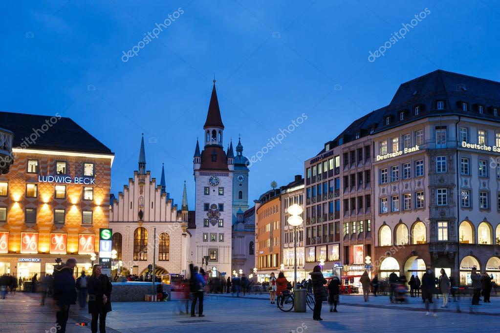 Marienplatz square in Munich Stock Editorial Photo © castenoid 107348496