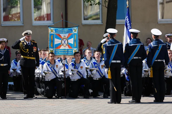 La ceremonia militar en el Cuerpo de Cadetes del Mar, Rusia — Foto de Stock