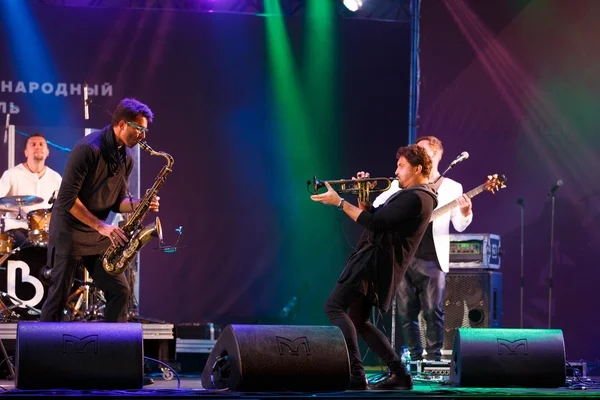 Banda polaca en el escenario — Foto de Stock