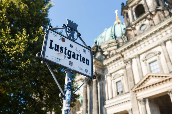 Signo de Lustgarten, Berlín — Foto de Stock