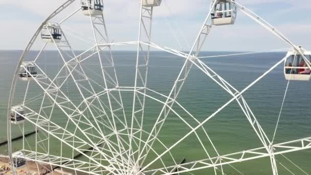 Aérienne Grande Roue Sur Promenade Zelenogradsk Russie — Video