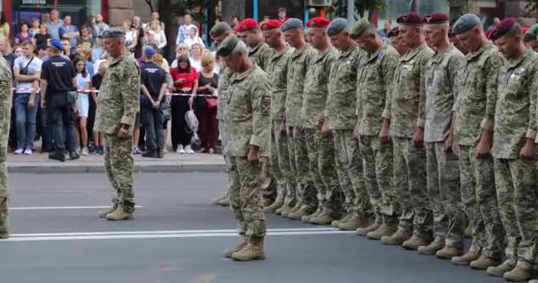 Kiev Ukraine Août 2021 Répétition Défilé Militaire Marche Des Troupes — Video