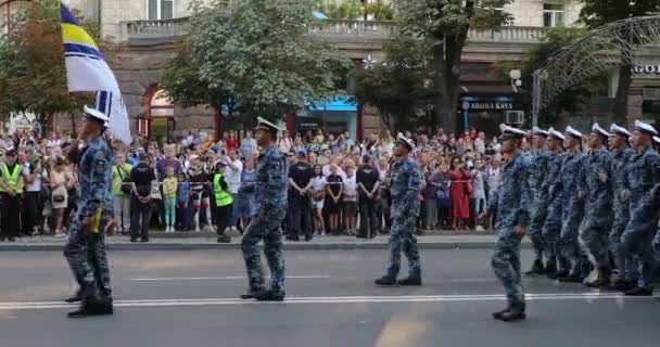 Kyjev Ukrajina Srpna 2021 Zkouška Vojenské Přehlídky Pochod Vojsk Příležitosti — Stock video