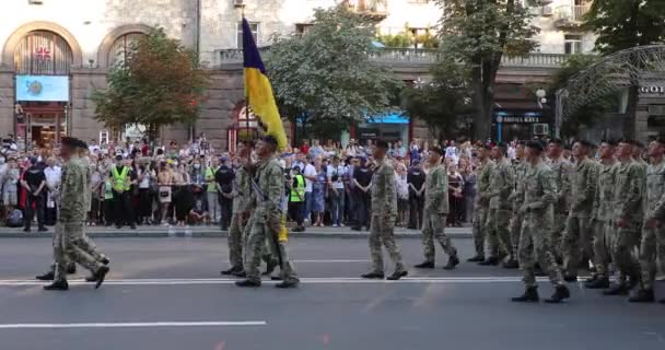 Kiev Ukraine August 2021 Øvelse Den Militære Parade March Tropper – Stock-video