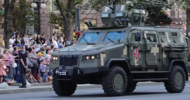 Kiev Ucrania Agosto 2021 Ensayo Del Desfile Militar Marcha Tropas — Vídeo de stock