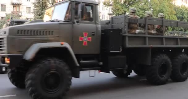 Kiev Ucrânia Agosto 2021 Ensaio Desfile Militar Marcha Tropas Por — Vídeo de Stock