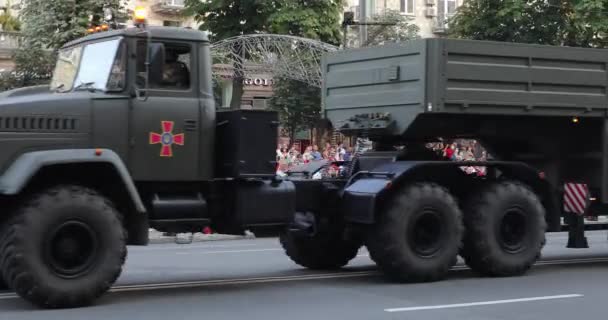 Kiev Ucrânia Agosto 2021 Ensaio Desfile Militar Marcha Tropas Por — Vídeo de Stock