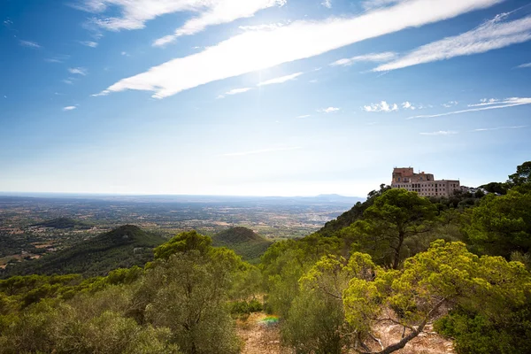 Nézd a mount Sant Salvador, Mallorca — Stock Fotó