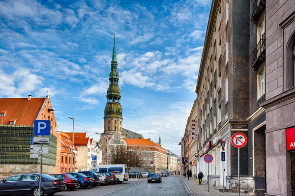 Saint Peters Kerk in Riga Old Town — Stockfoto