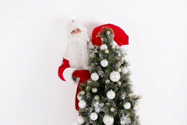 Papai Noel e árvore de Natal — Fotografia de Stock