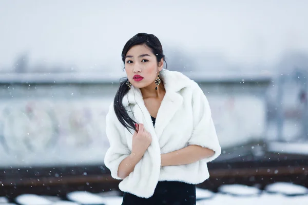 Young woman winter portrait — Stock Photo, Image