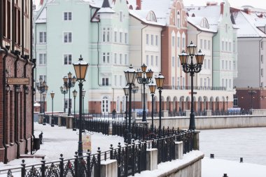 Balıkçı köyü ışıkları. Kaliningrad