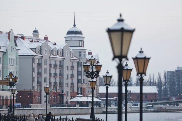 Lights of the Fishing village. Kaliningrad — Stock Photo, Image