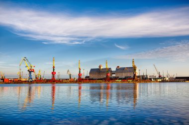 Commercial port in Kaliningrad clipart