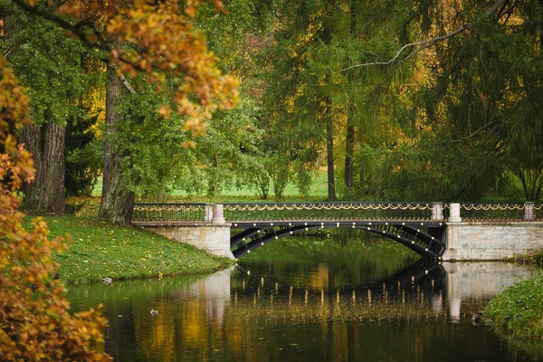 Brug bij herfst tijd — Stockfoto