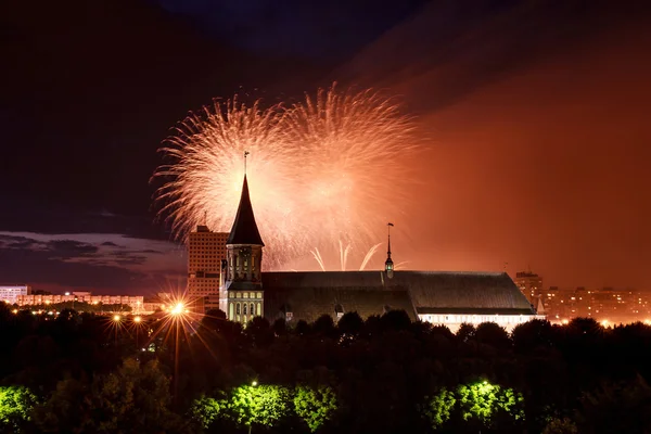 Fuegos artificiales sobre la Catedral de Kant —  Fotos de Stock