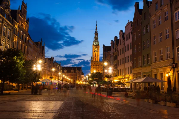 Oude stad van Gdansk 's nachts — Stockfoto