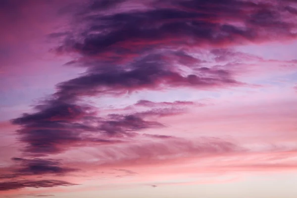 Purple and pink colors in sunset sky — Stock Photo, Image