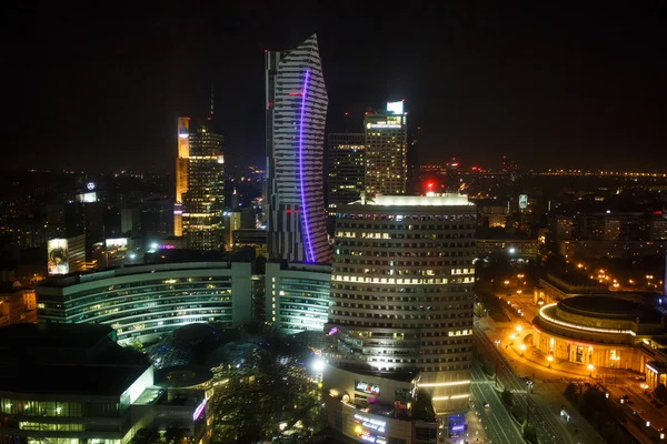 Varsóvia vista noturna — Fotografia de Stock