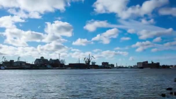 Nave en un puerto de Kaliningrado — Vídeo de stock