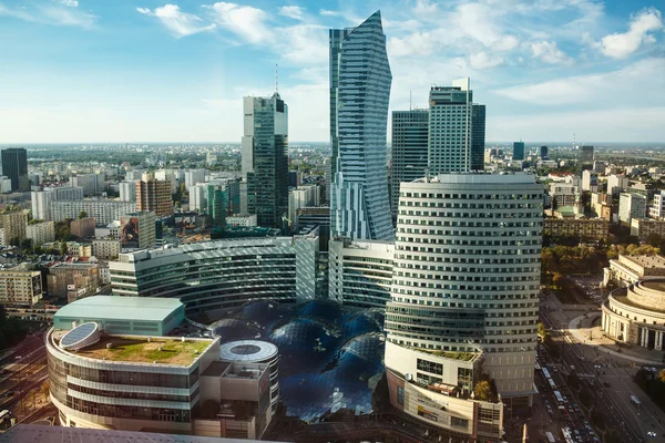 Widok na centrum miasta Warszawy — Zdjęcie stockowe