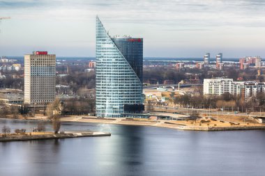 View of skyscraper in Riga clipart
