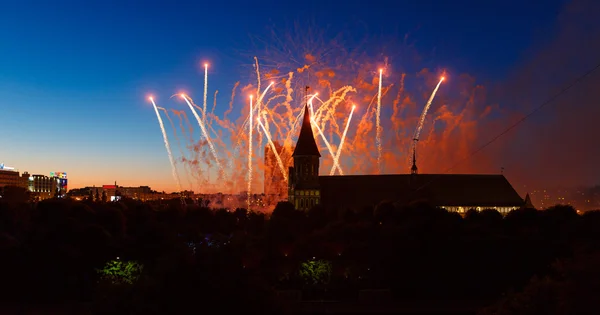 Fuegos artificiales sobre la Catedral de Kant —  Fotos de Stock