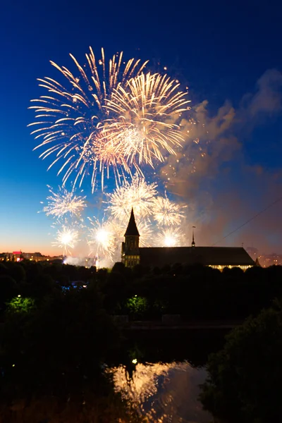 Fuegos artificiales sobre la Catedral de Kant —  Fotos de Stock